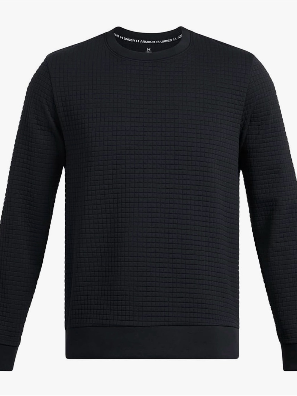 Under Armour Men’s Black Grid-Texture Crewneck Sweatshirt